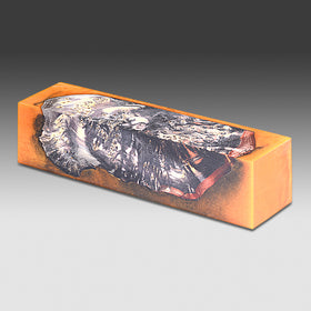 1177 Yellow Cedar Burl  and Orange Alumilite