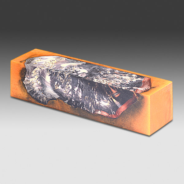 1177 Yellow Cedar Burl  and Orange Alumilite