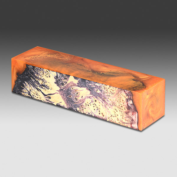 1179 Yellow Cedar Burl and Orange Alumilite